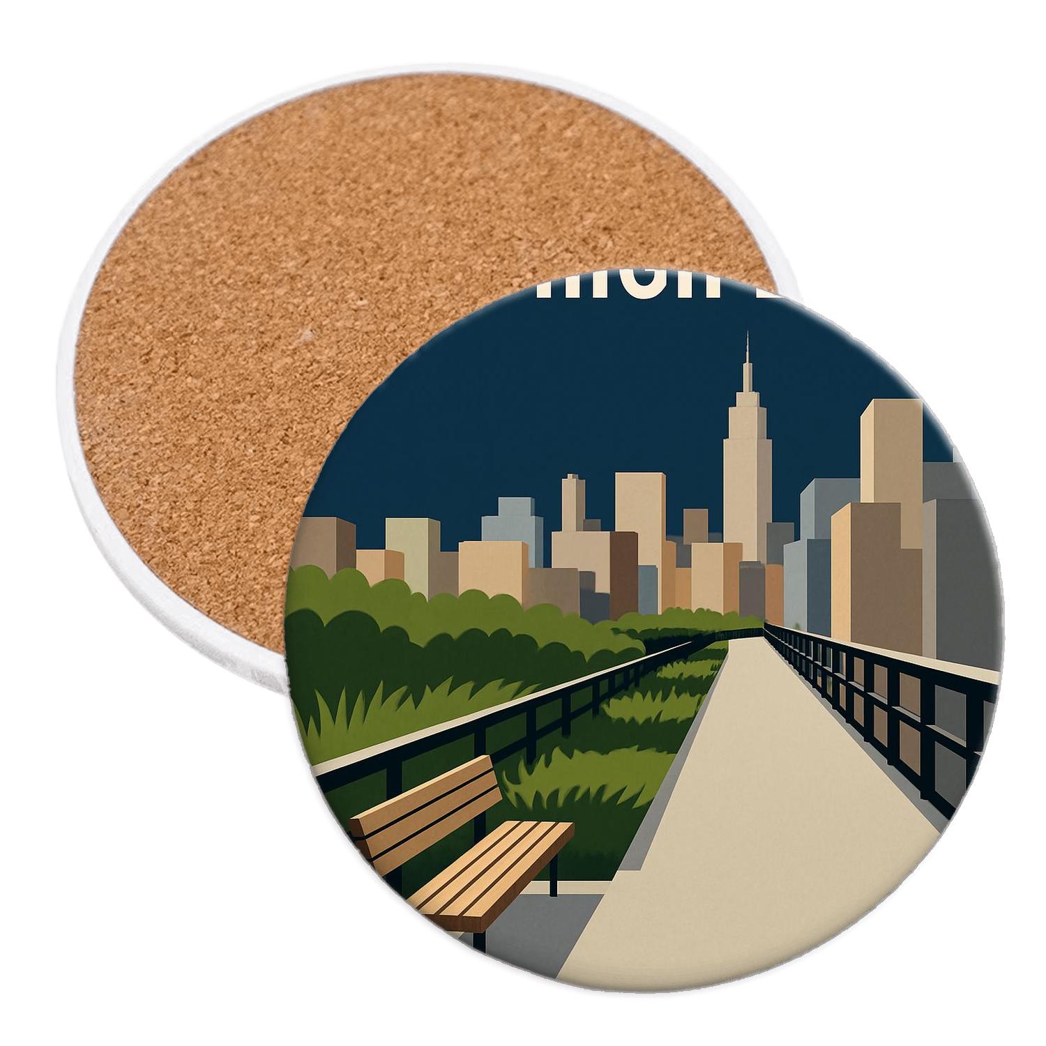 The High Line New York City United States wooden table coasters