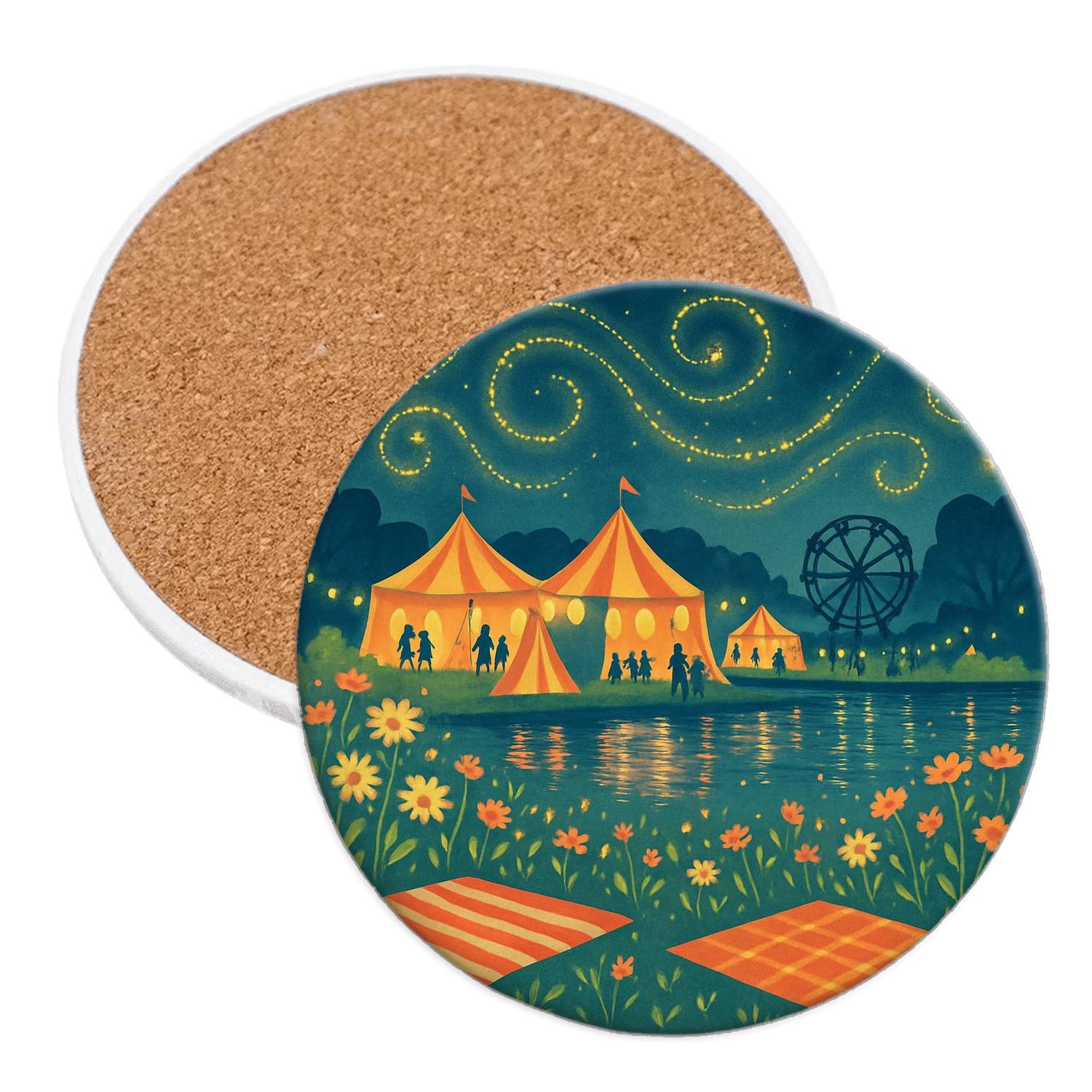 Midsummer Firefly Carnival custom engraved coasters