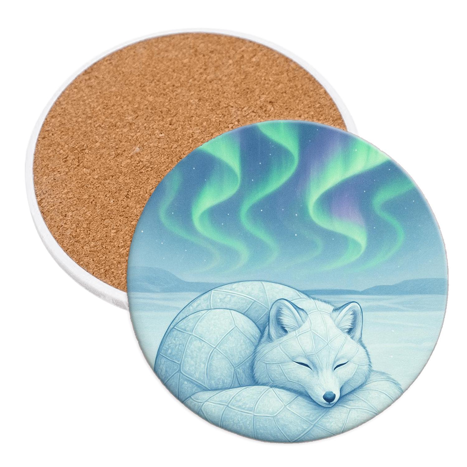Polar Fox Aurora Patchwork coasters for home decor