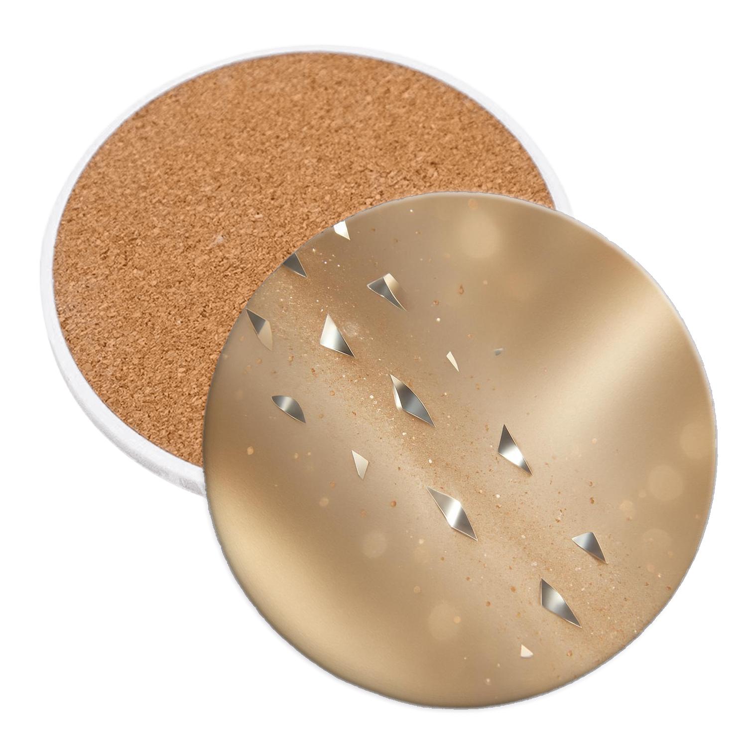 Champagne Chrome Confetti Drift decorative beverage coasters