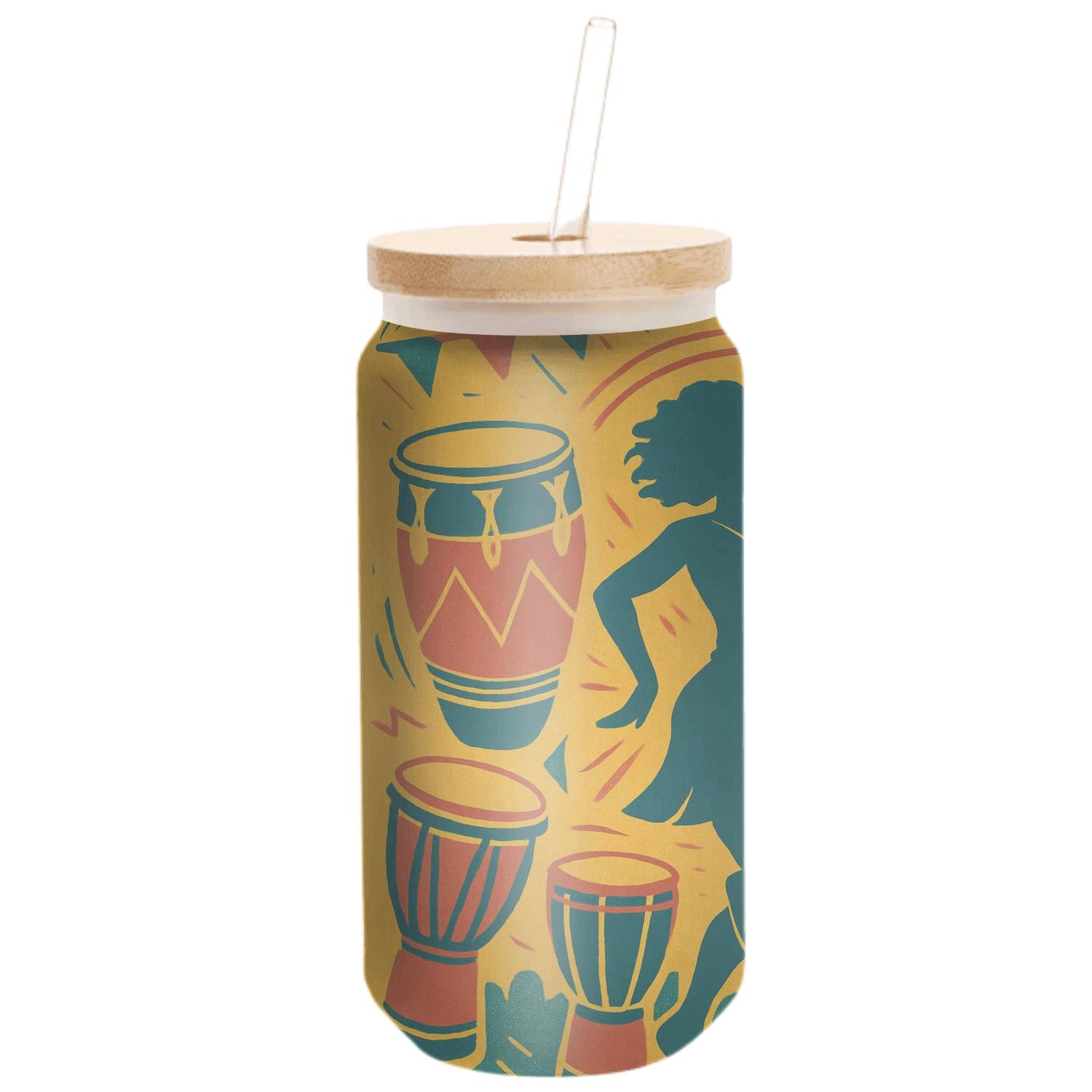 Afrobeat Carnival Rhythm Collage glassware drinkware