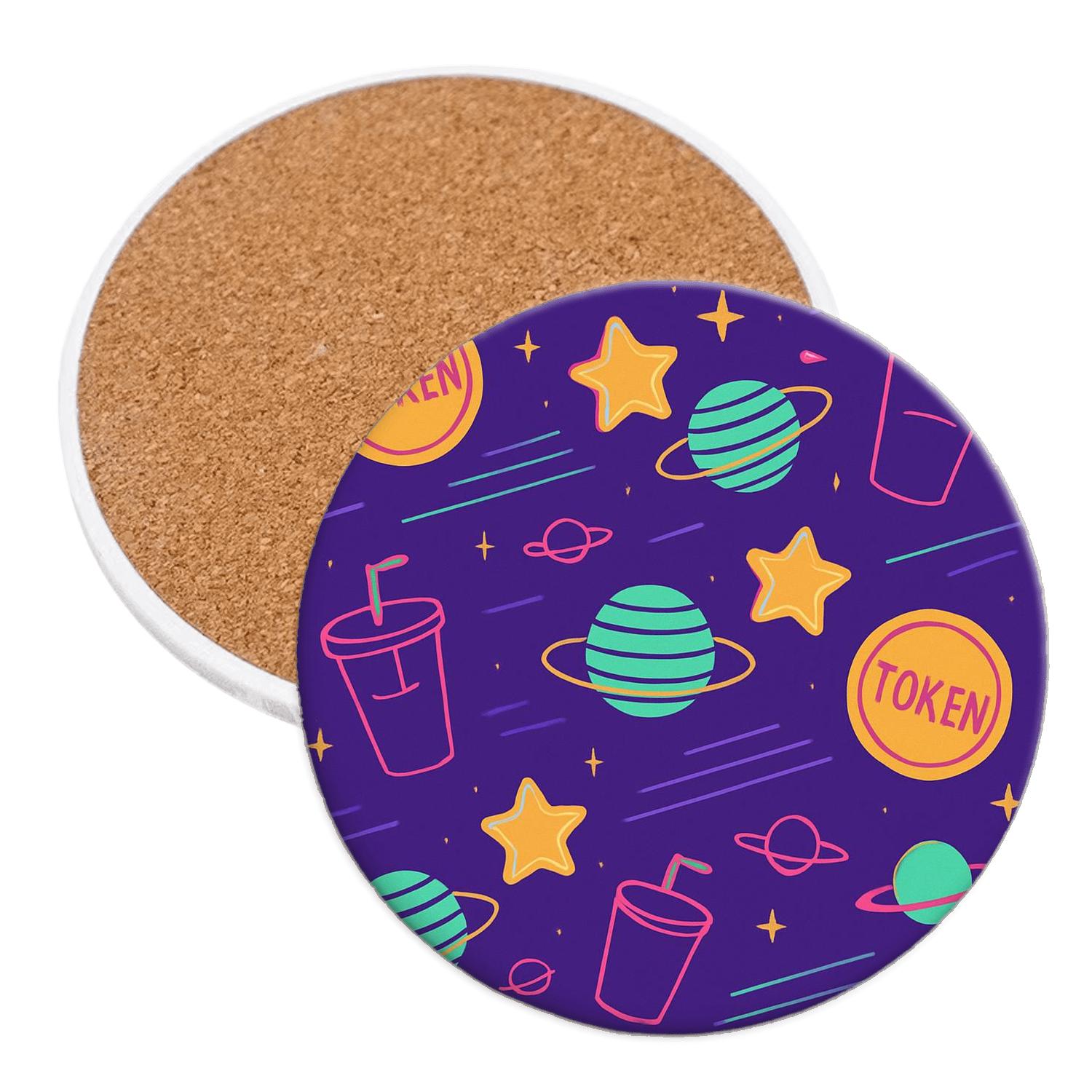 Arcade Snack Bar Galaxy personalized drink coasters