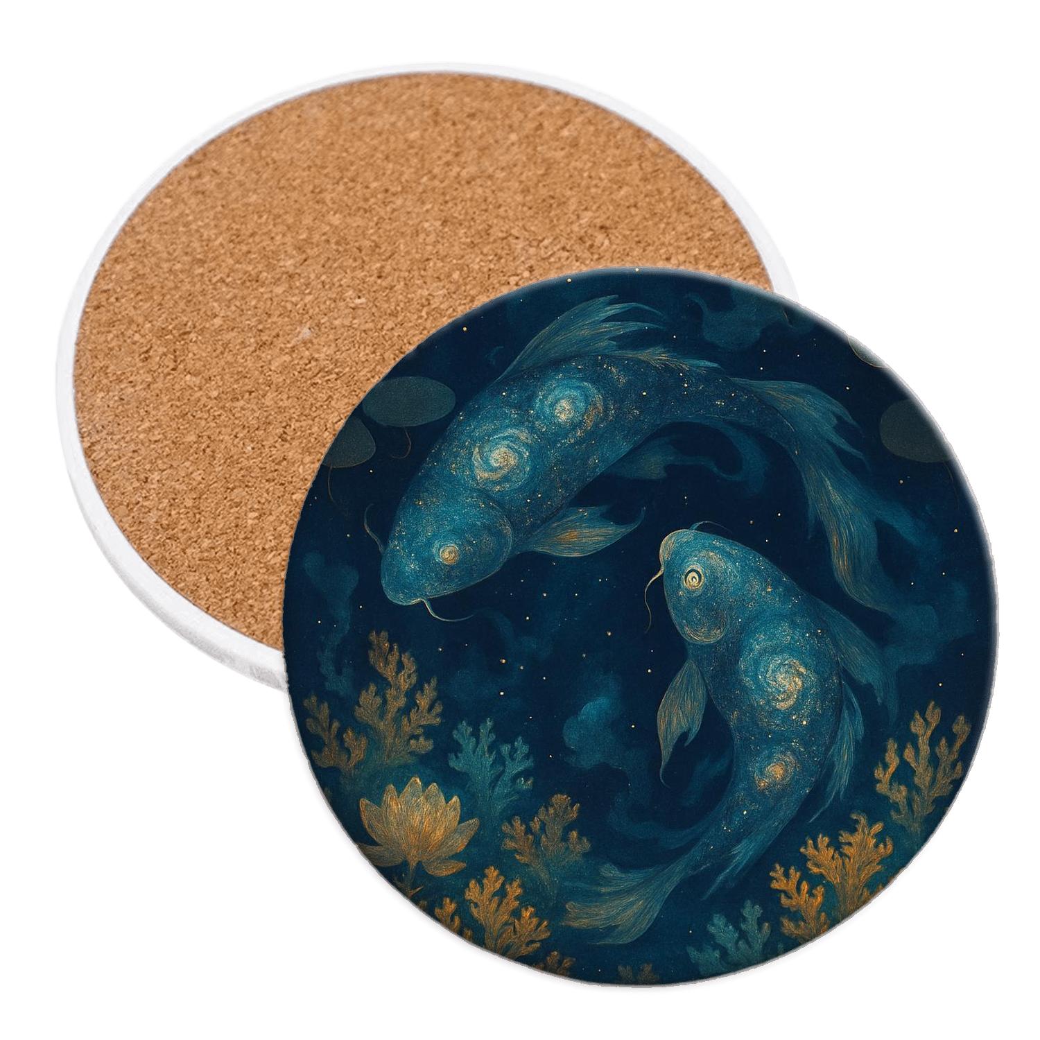 Koi Carp Nebula Garden stone coaster collections