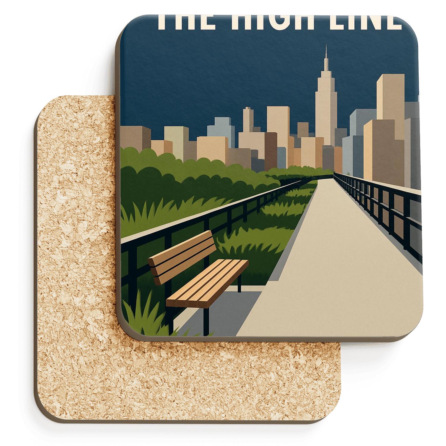 The High Line New York City United States personalized drink coasters