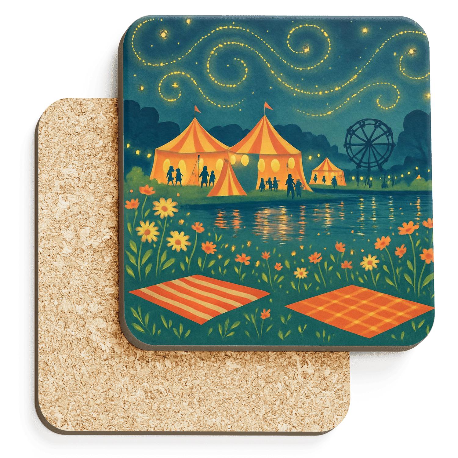 Midsummer Firefly Carnival coasters for home decor