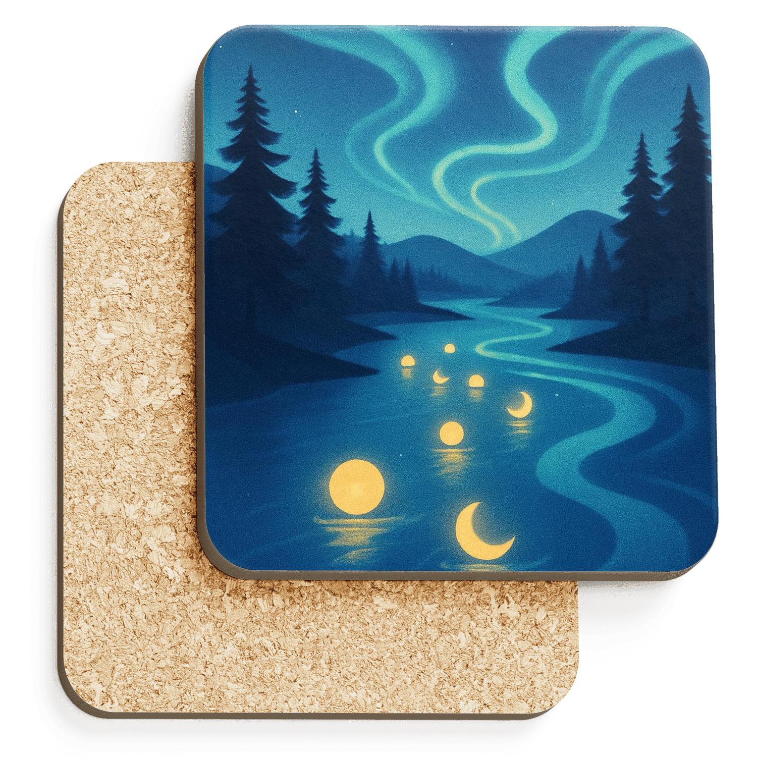 Midnight Sun Lantern Regatta cork coaster sets