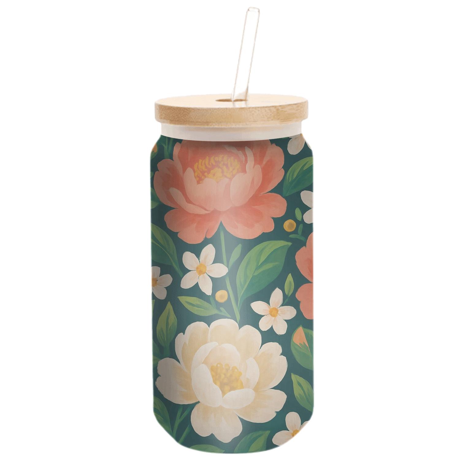 Citrus Peony Sunrise textured glass