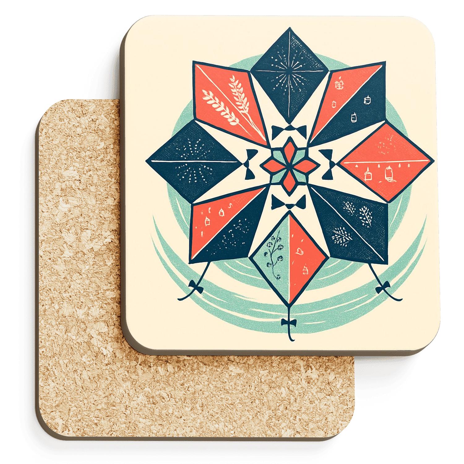 Kite Mandala Of The New Year Tide coasters for home decor