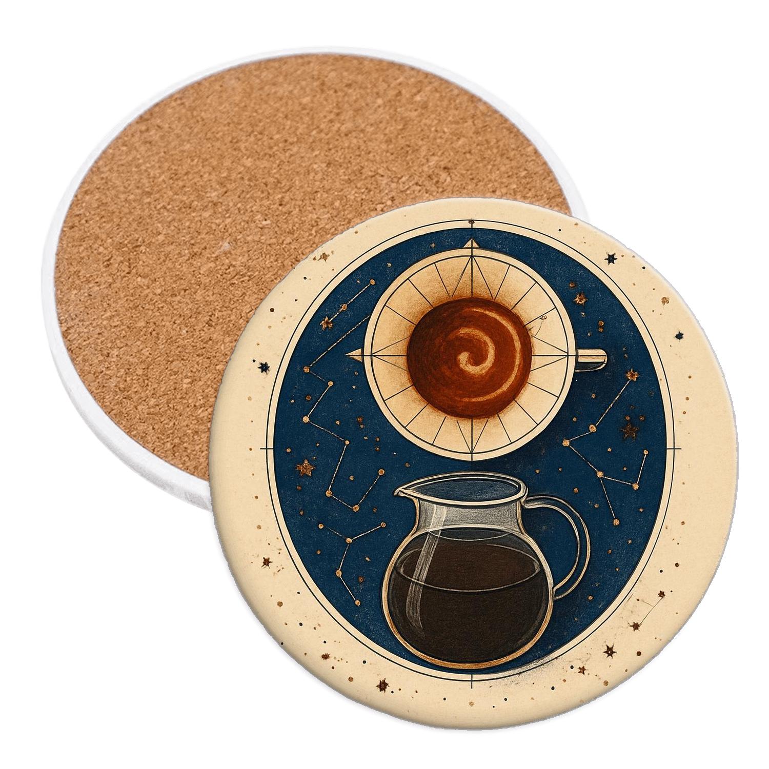 Celestial Pour Over Cartography coasters for home decor