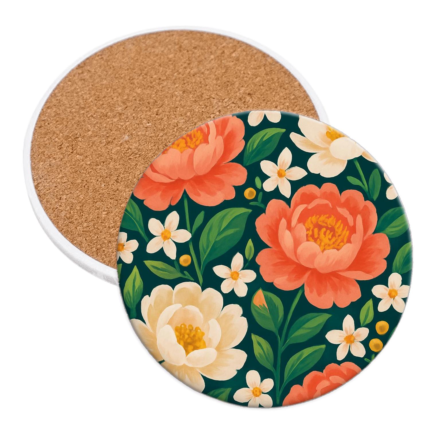 Citrus Peony Sunrise stone coaster collections