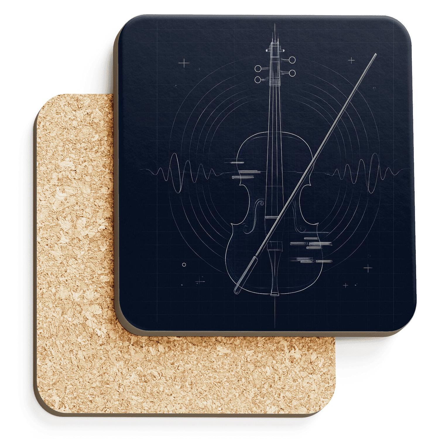Orchestral Glitchwave Blueprint decorative beverage coasters