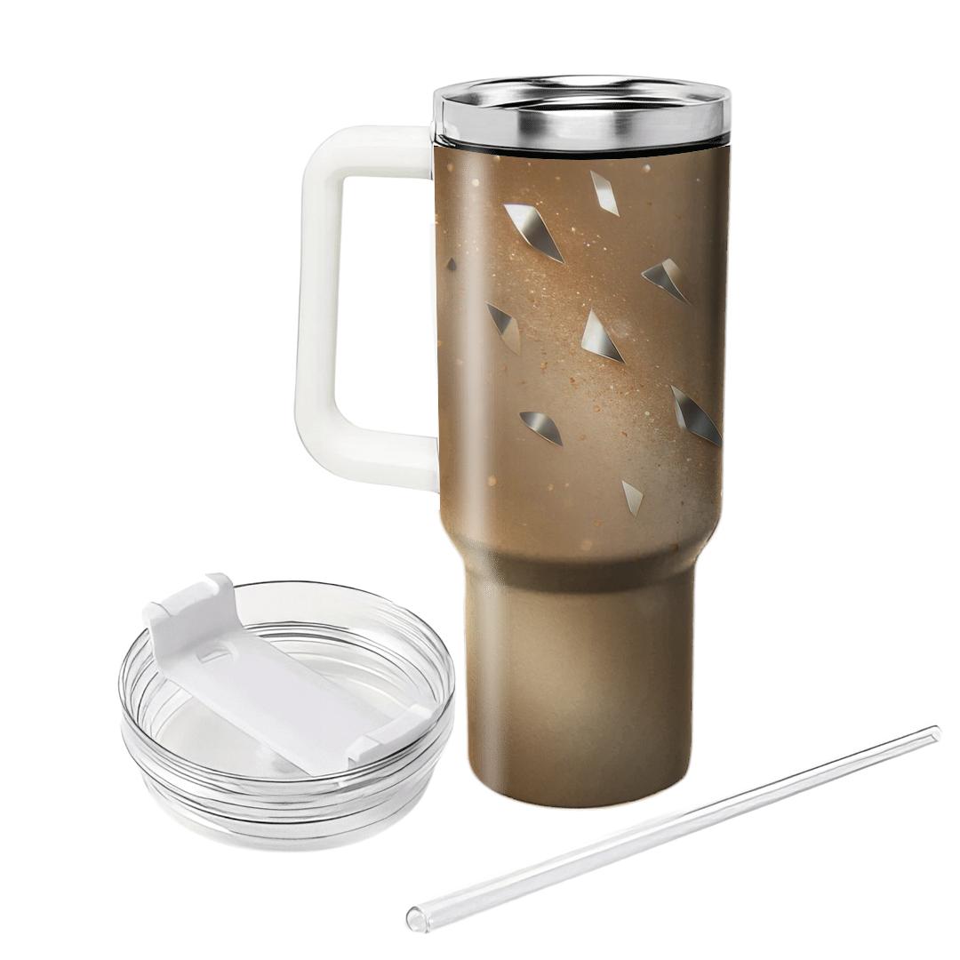 Champagne Chrome Confetti Drift tumbler cups