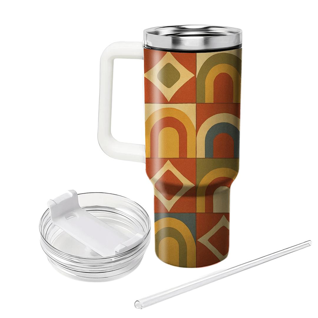 Sunbaked Desert Tile Geometry personalized tumblers