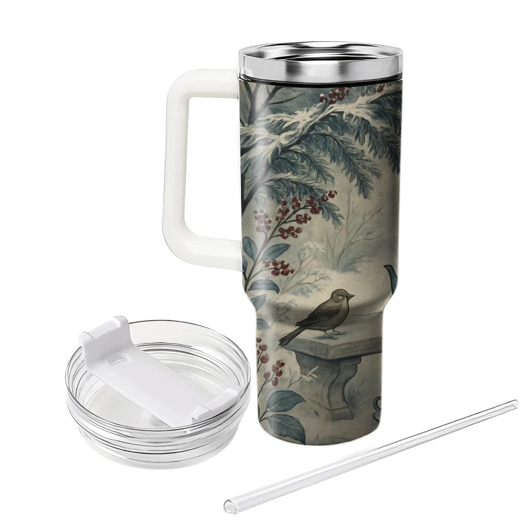 Winter Tea Garden Frost personalized tumblers