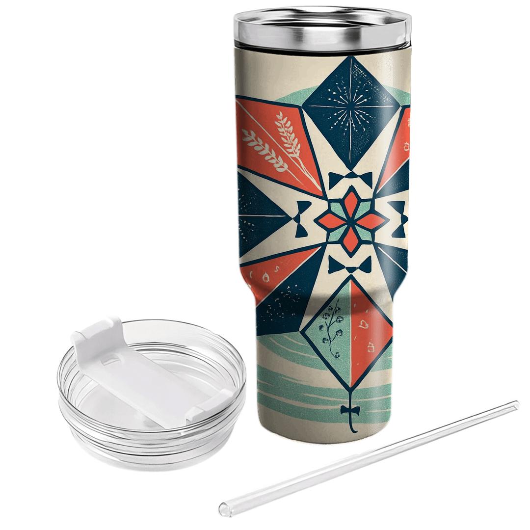Kite Mandala Of The New Year Tide tumblers with lids