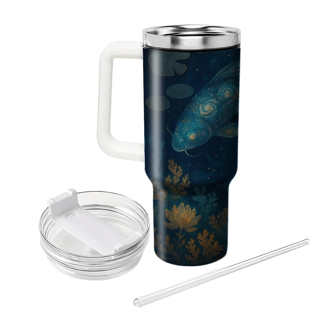Koi Carp Nebula Garden tumblers with lids