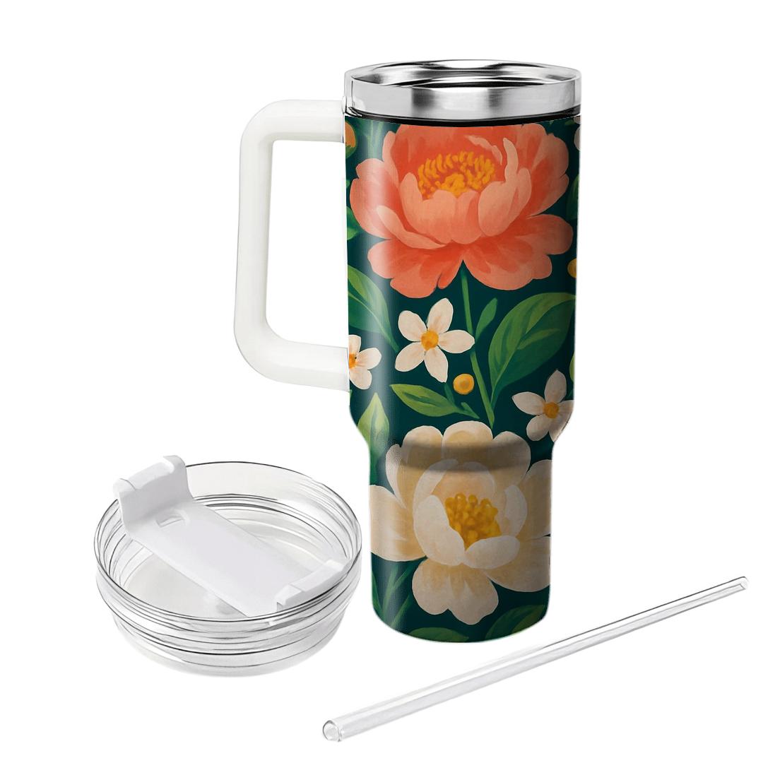 Citrus Peony Sunrise custom tumblers