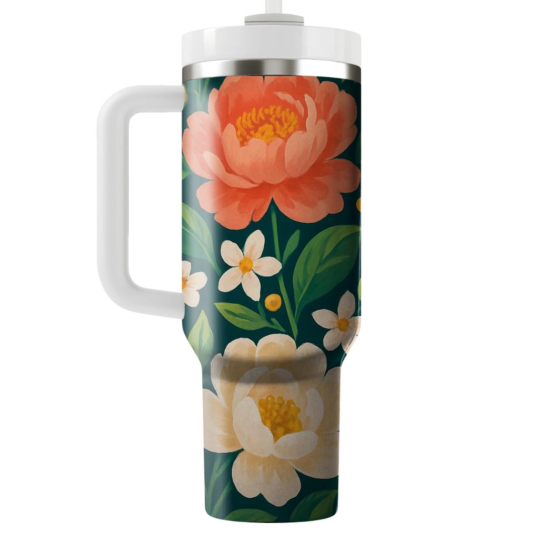 Citrus Peony Sunrise custom tumblers