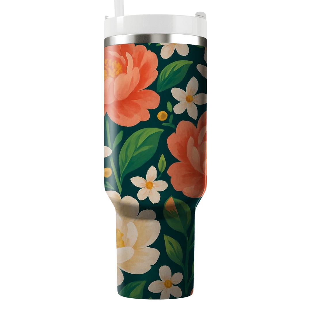 Citrus Peony Sunrise custom tumblers