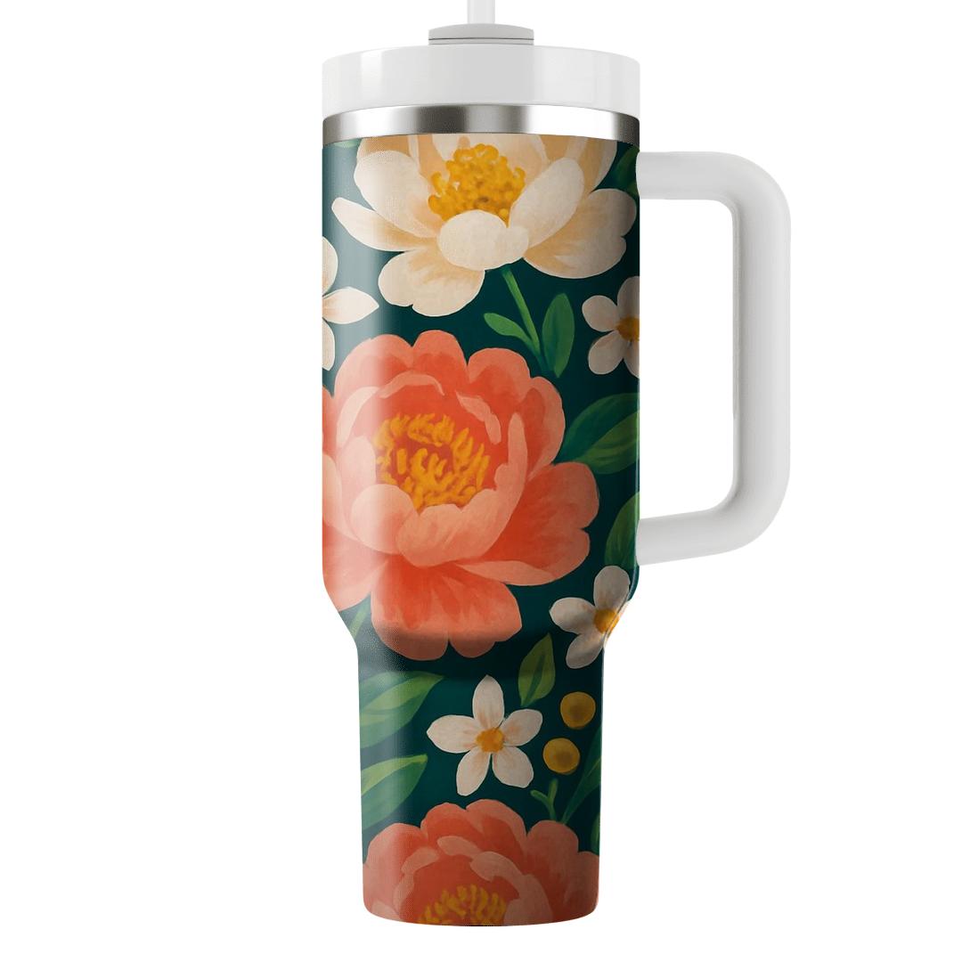 Citrus Peony Sunrise custom tumblers