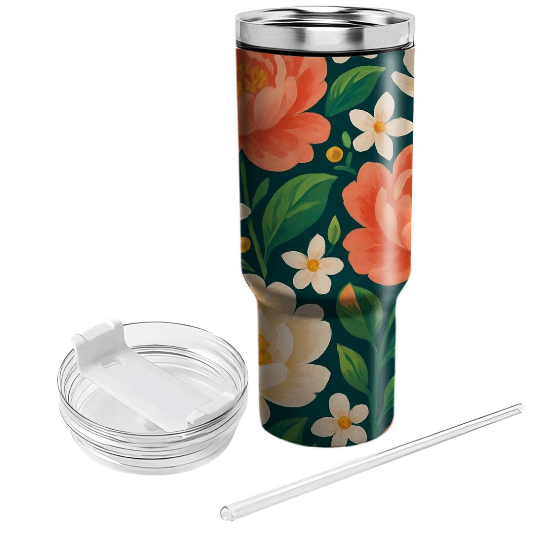 Citrus Peony Sunrise custom tumblers