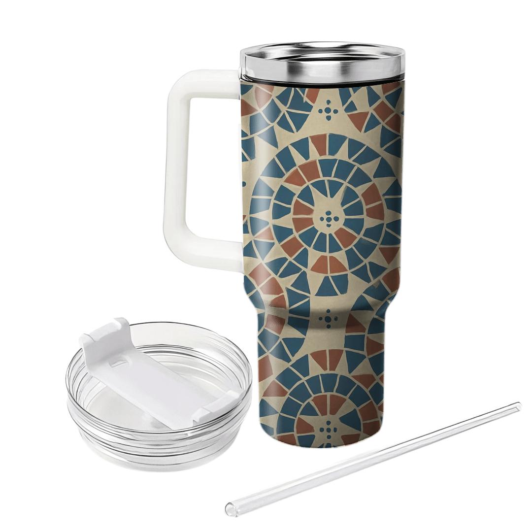 Sun Dial Triangle Mosaic With Dot Rosettes custom tumblers