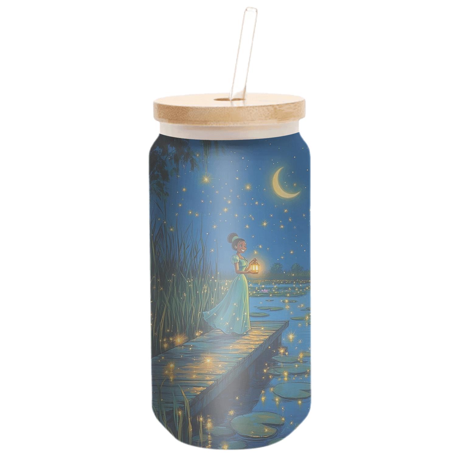 Princess Tiana Bayou Star Garden Disney Inspired artisan blown glass drinkware