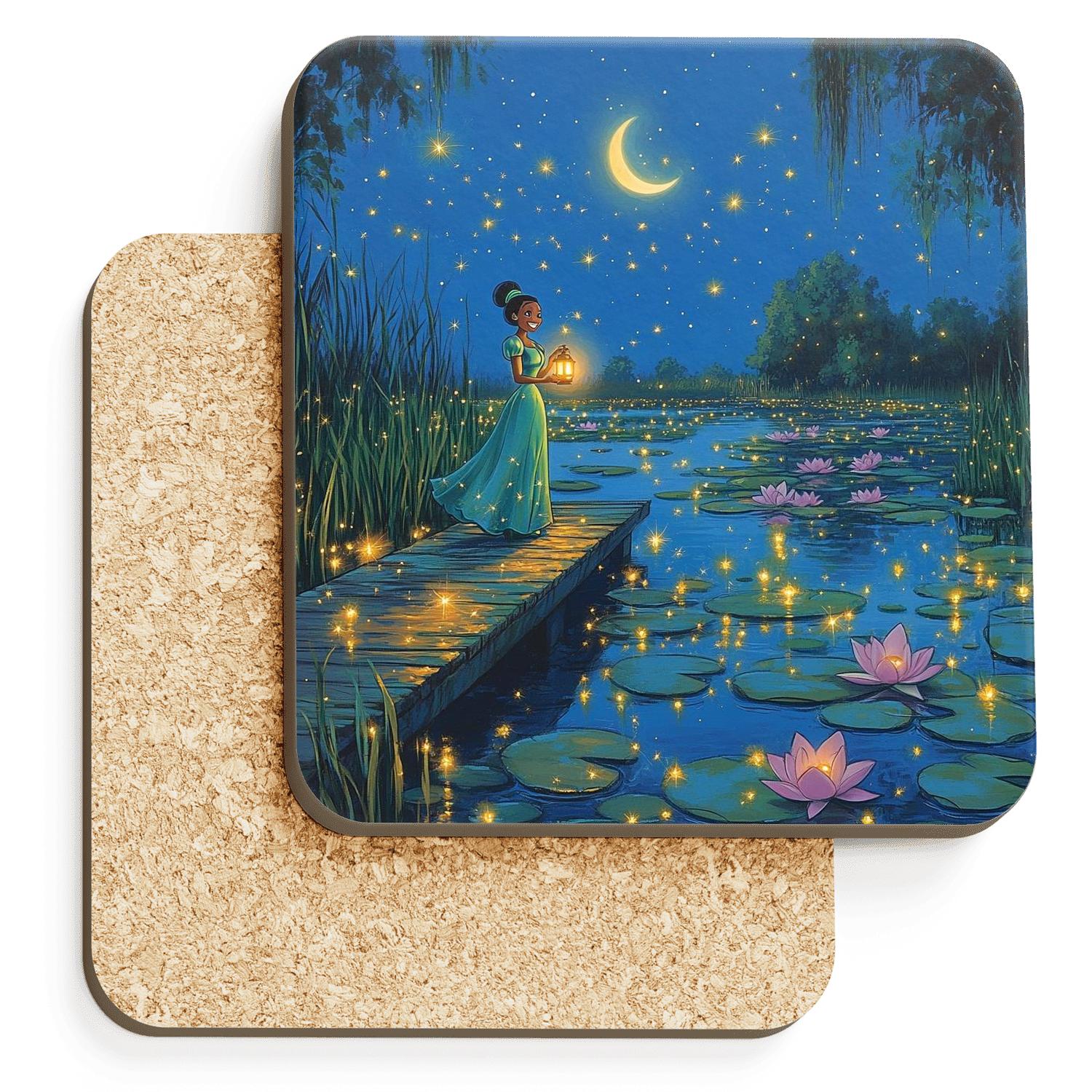 Princess Tiana Bayou Star Garden Disney Inspired cork coaster sets