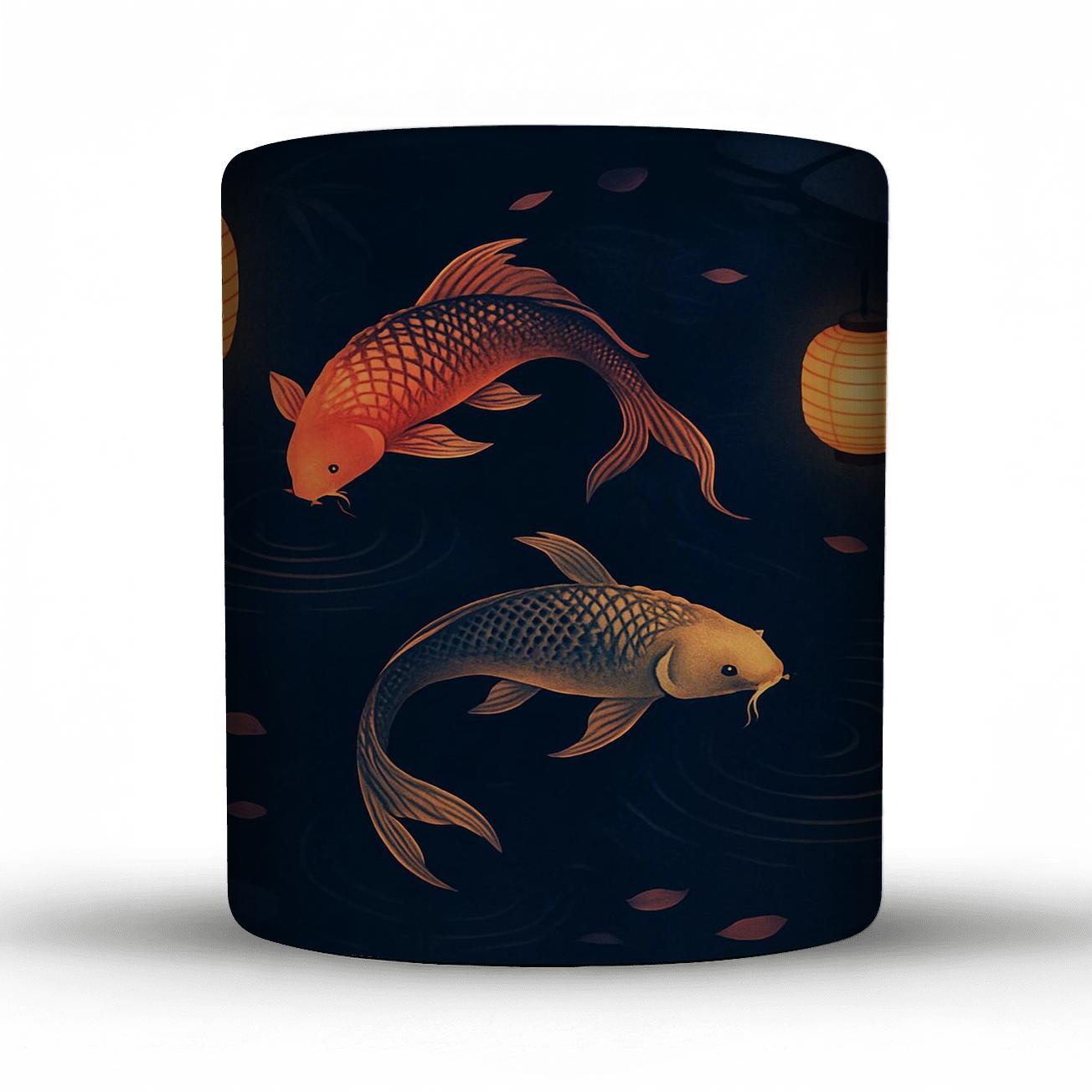 Koi Carp Lantern Garden insulated thermal mugs