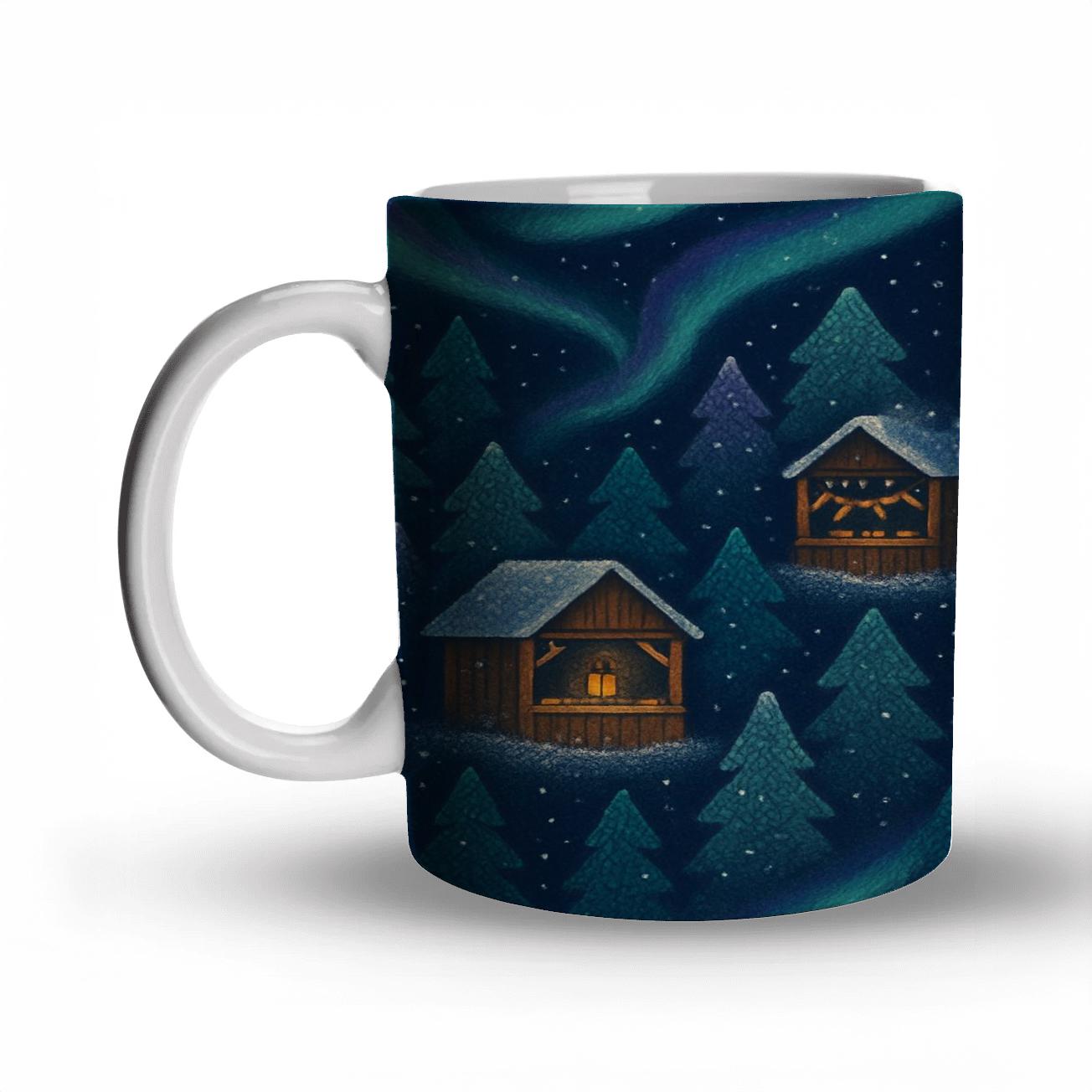 Winter Aurora Knit Market custom printed mugs