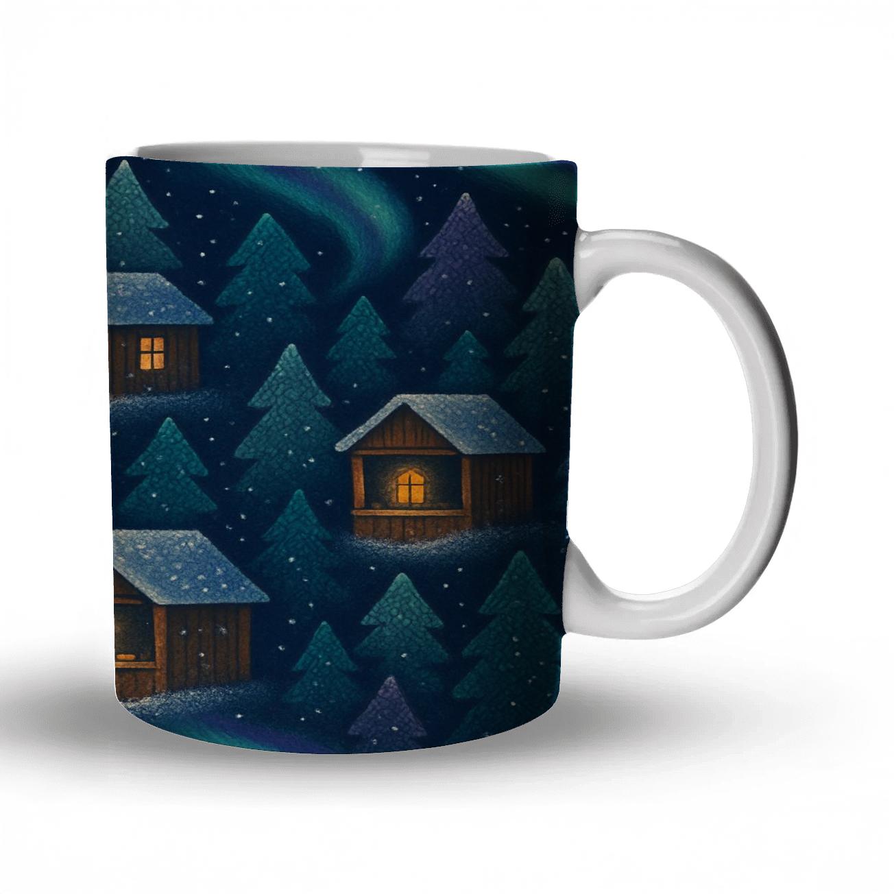 Winter Aurora Knit Market custom printed mugs