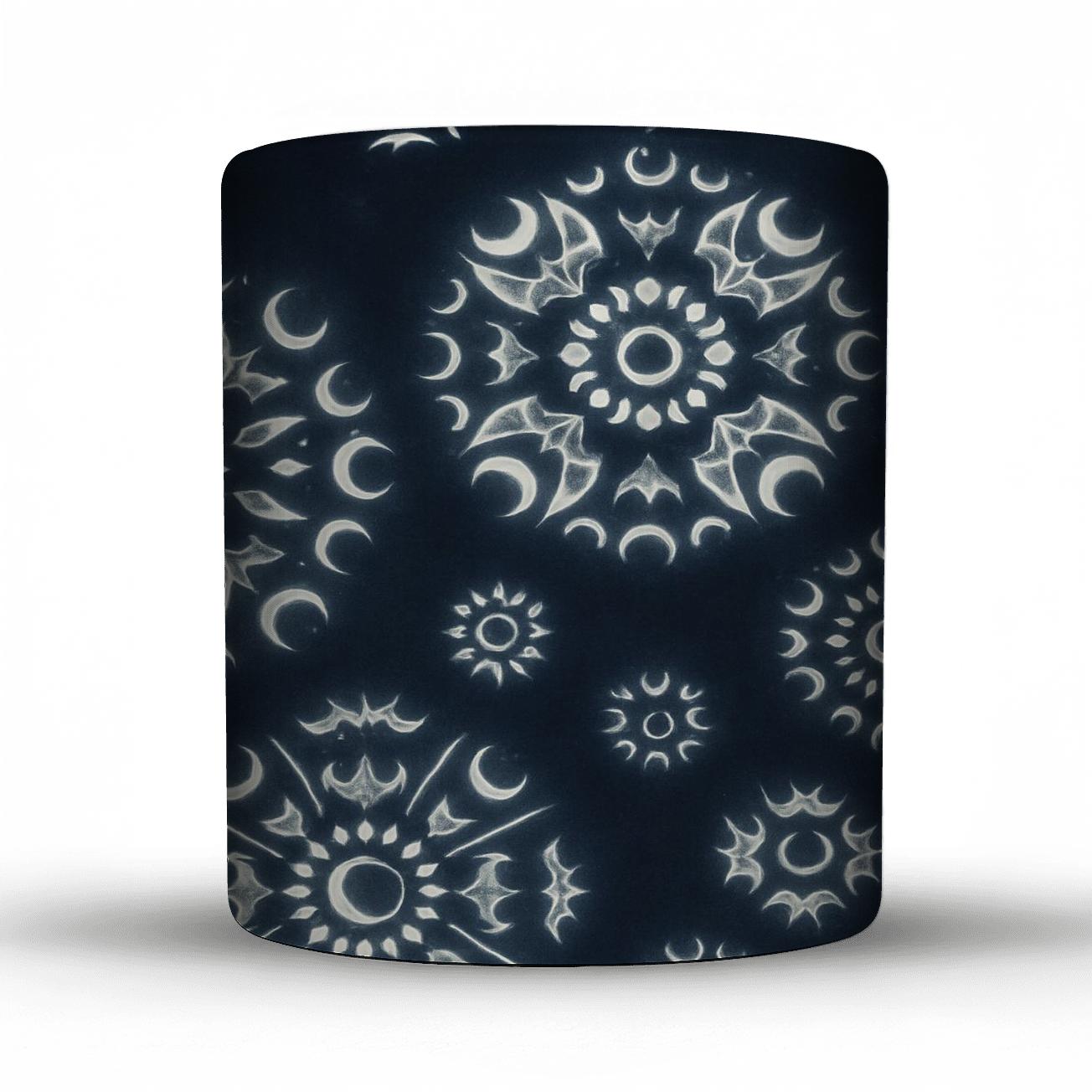 Moonburst Bat Mandala Lattice gift mugs for occasions