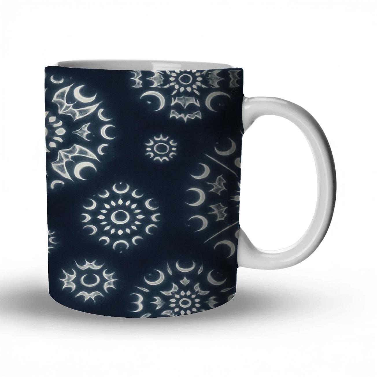 Moonburst Bat Mandala Lattice gift mugs for occasions