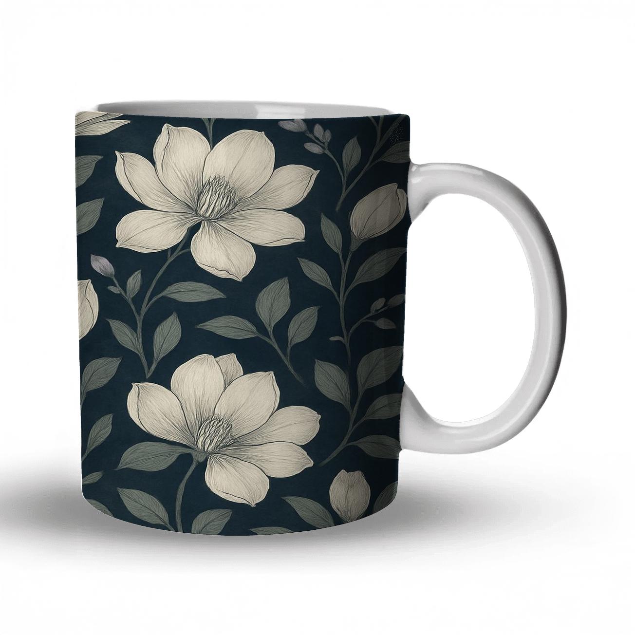 Midnight Magnolia Lattice decorative mug sets