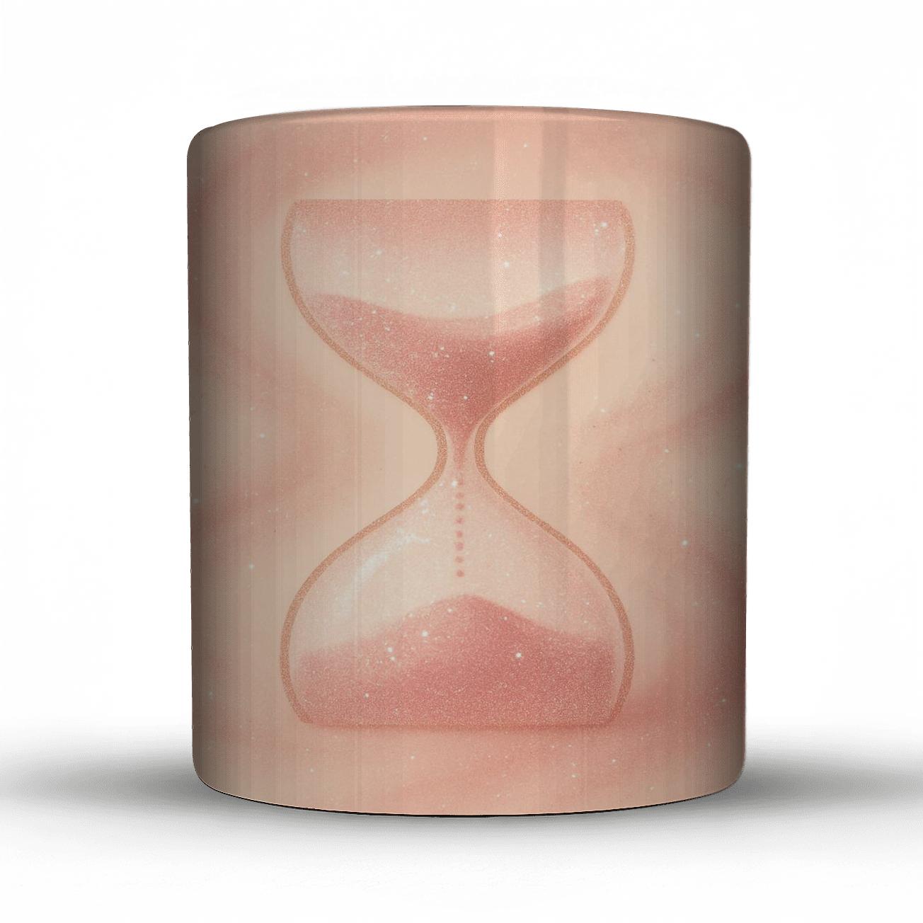 Rose Quartz Glitter Hourglass ceramic coffee mugs