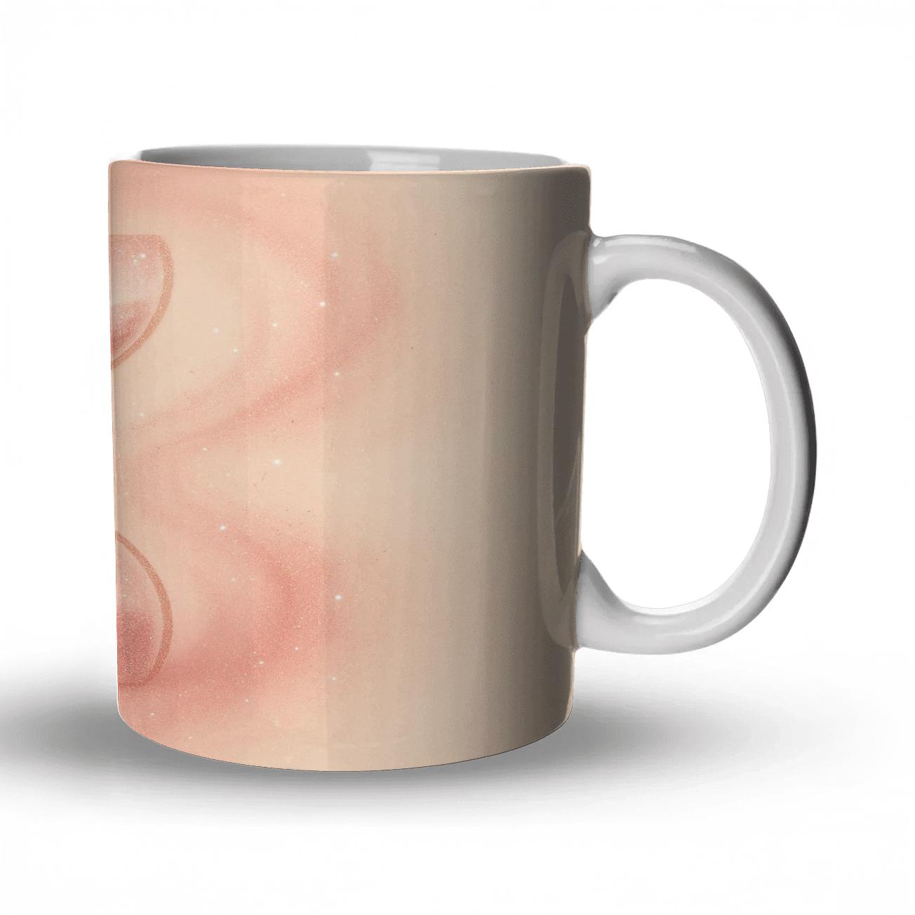 Rose Quartz Glitter Hourglass ceramic coffee mugs