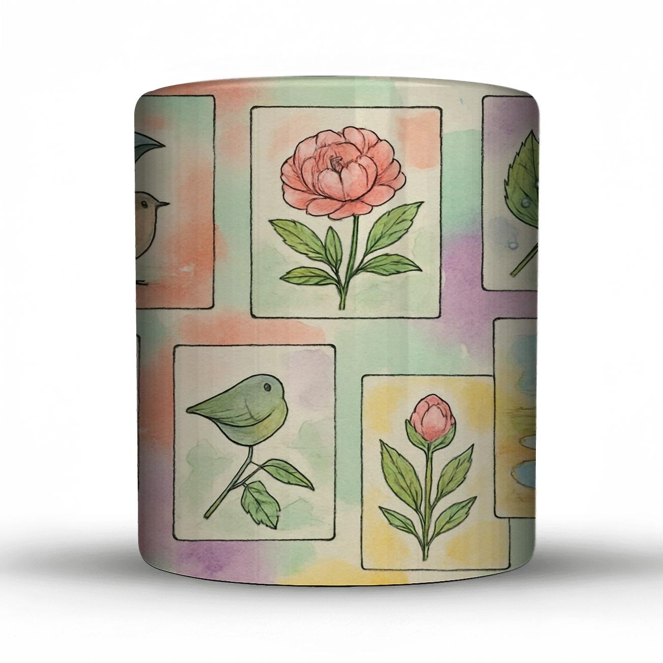 Spring Rain Garden Postcards insulated thermal mugs