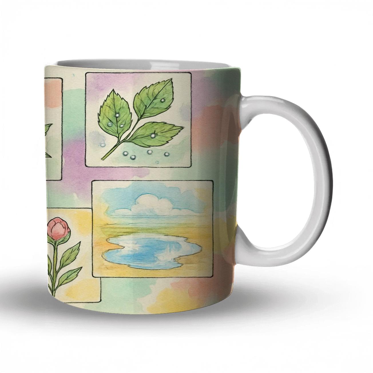 Spring Rain Garden Postcards insulated thermal mugs
