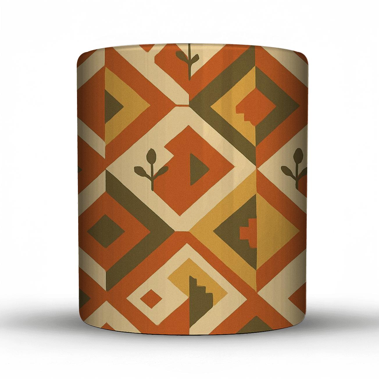 Sunbaked Terracotta Kite Mosaic custom printed mugs