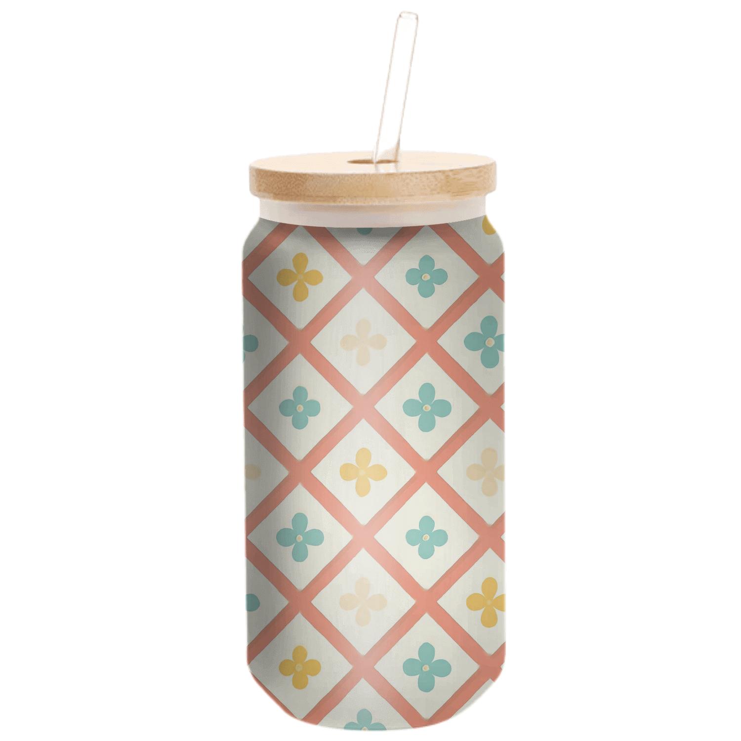 Citrus Lattice Petal Mosaic custom engraved glassware
