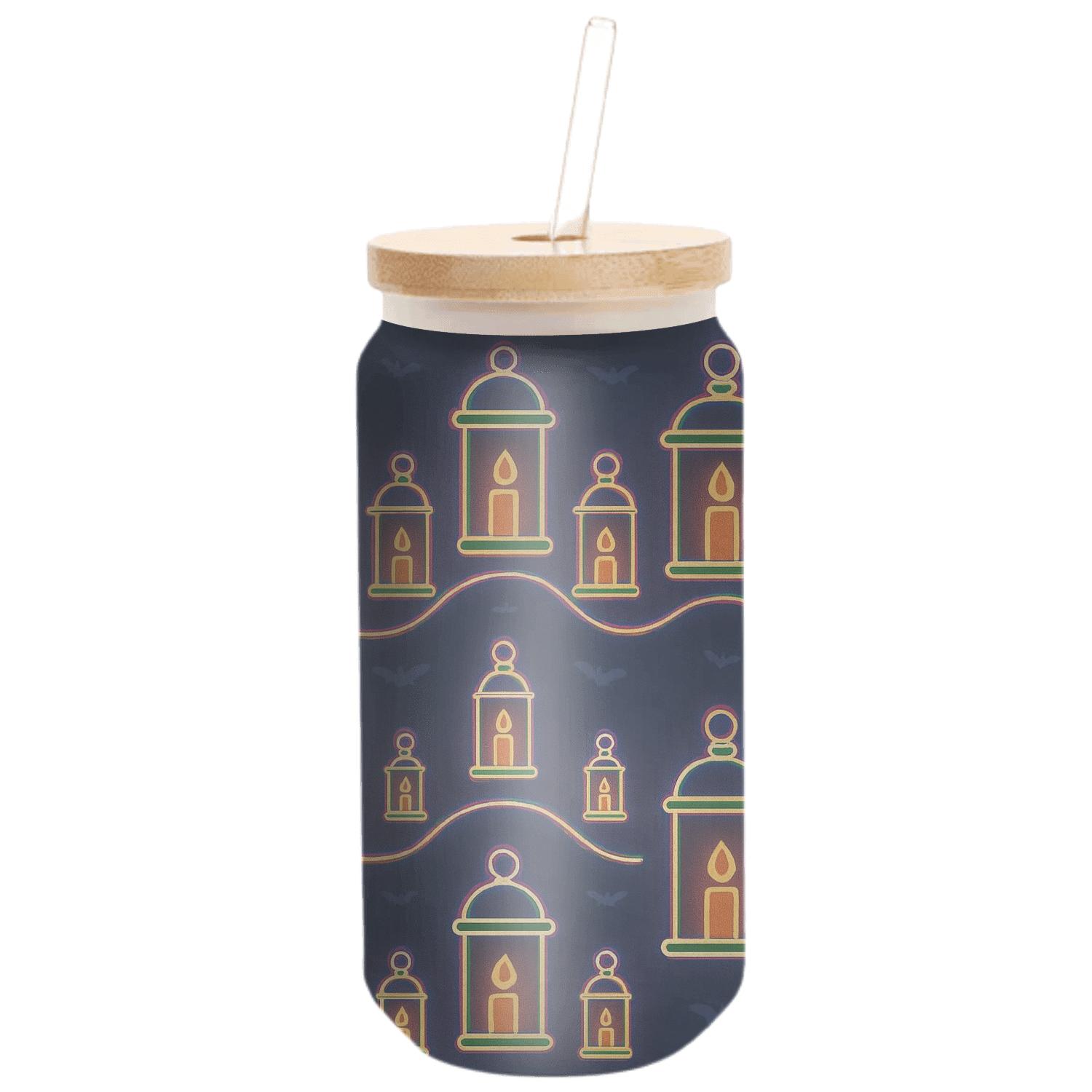 Neon Lantern Carnival Wave On Deep Navy Night insulated glass vessels