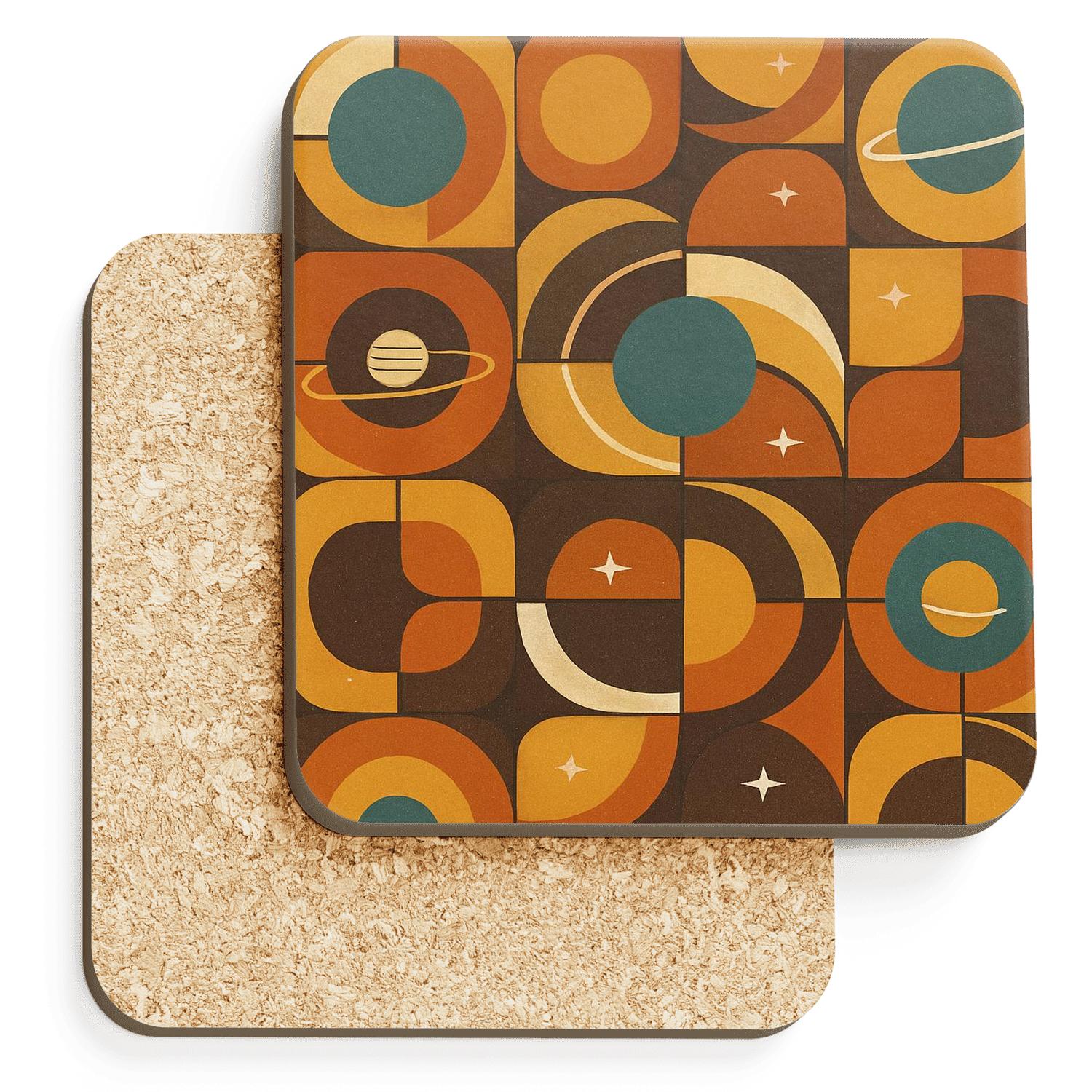 Groovy Orbit Tilework personalized drink coasters