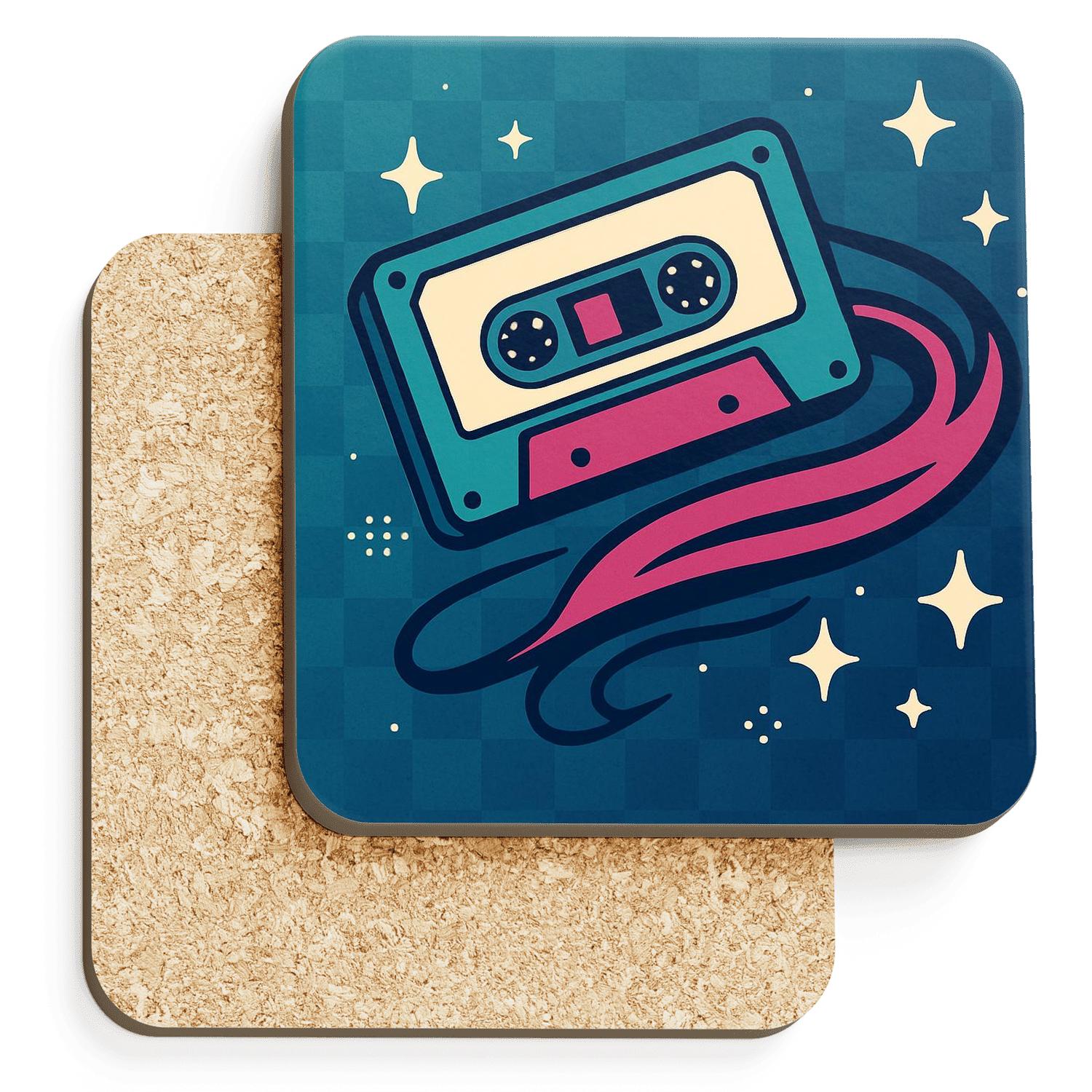 Cassette Comet Trail cork coaster sets