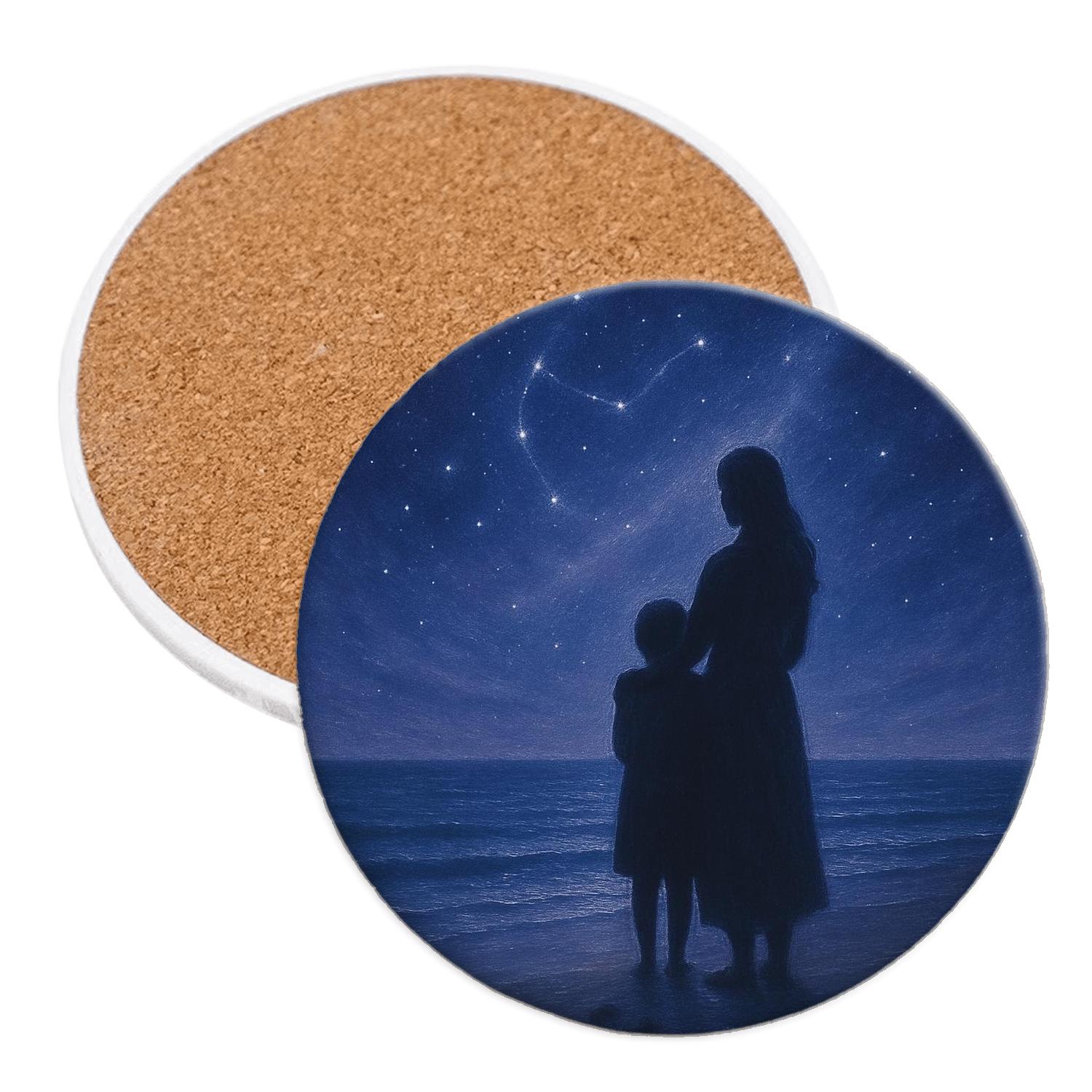 The Constellation She Drew On Your Heart personalized drink coasters
