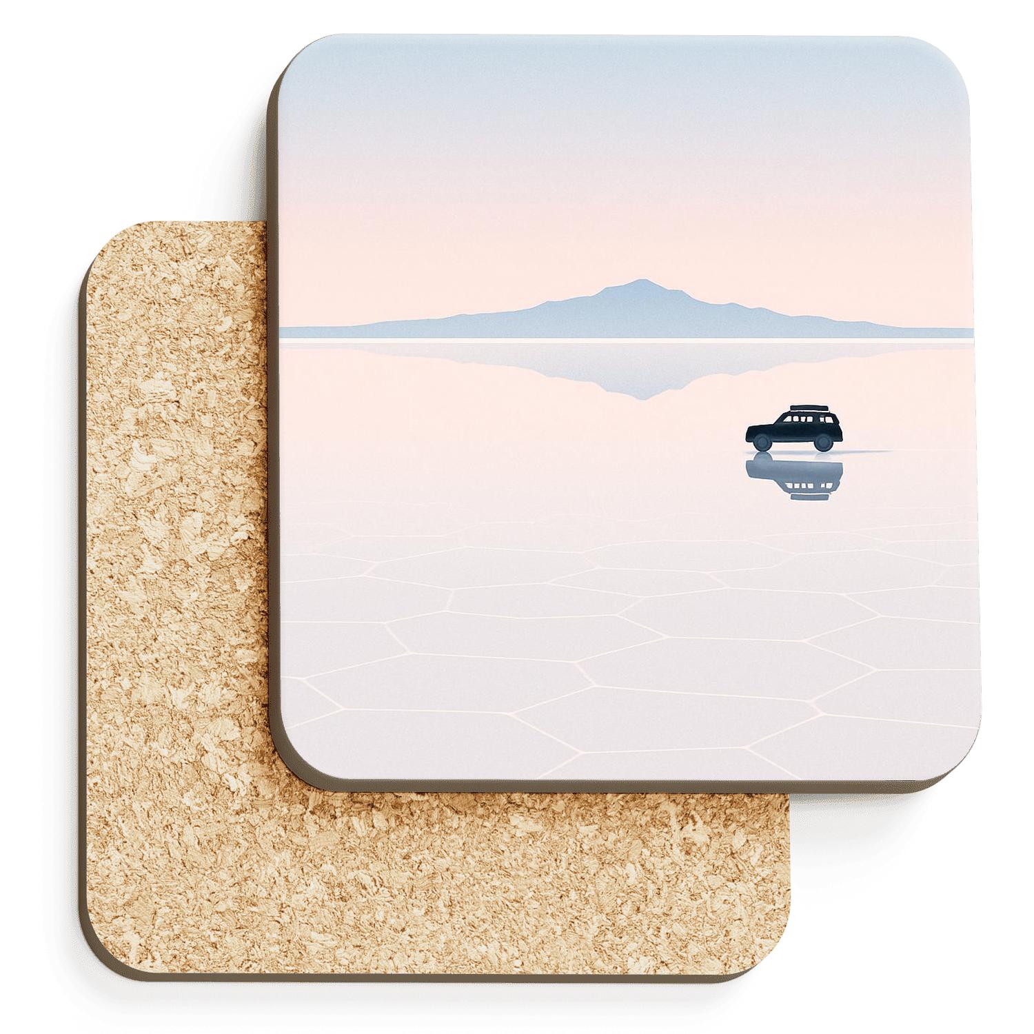 Salar De Uyuni Bolivia cork coaster sets