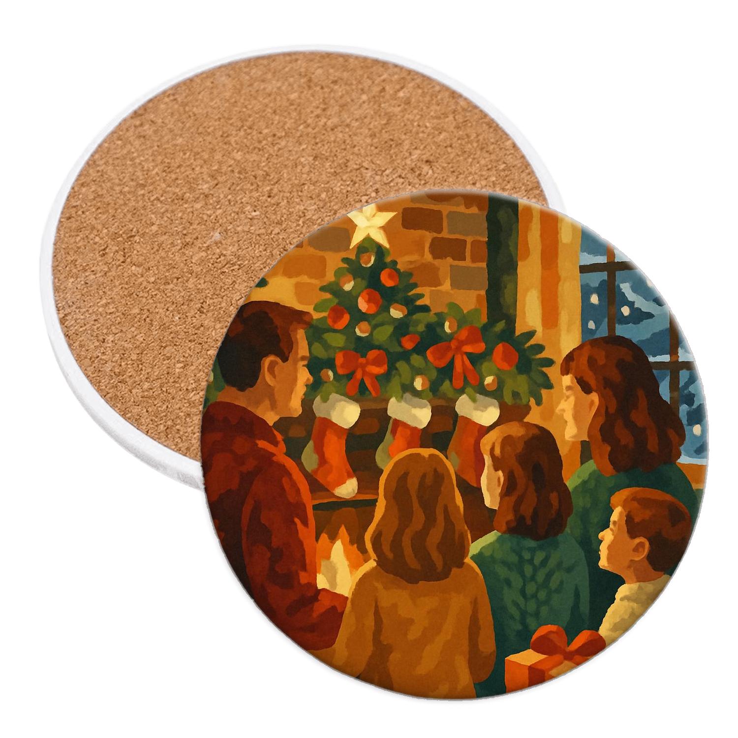 Garlanded Mantle Gathering coasters for home decor