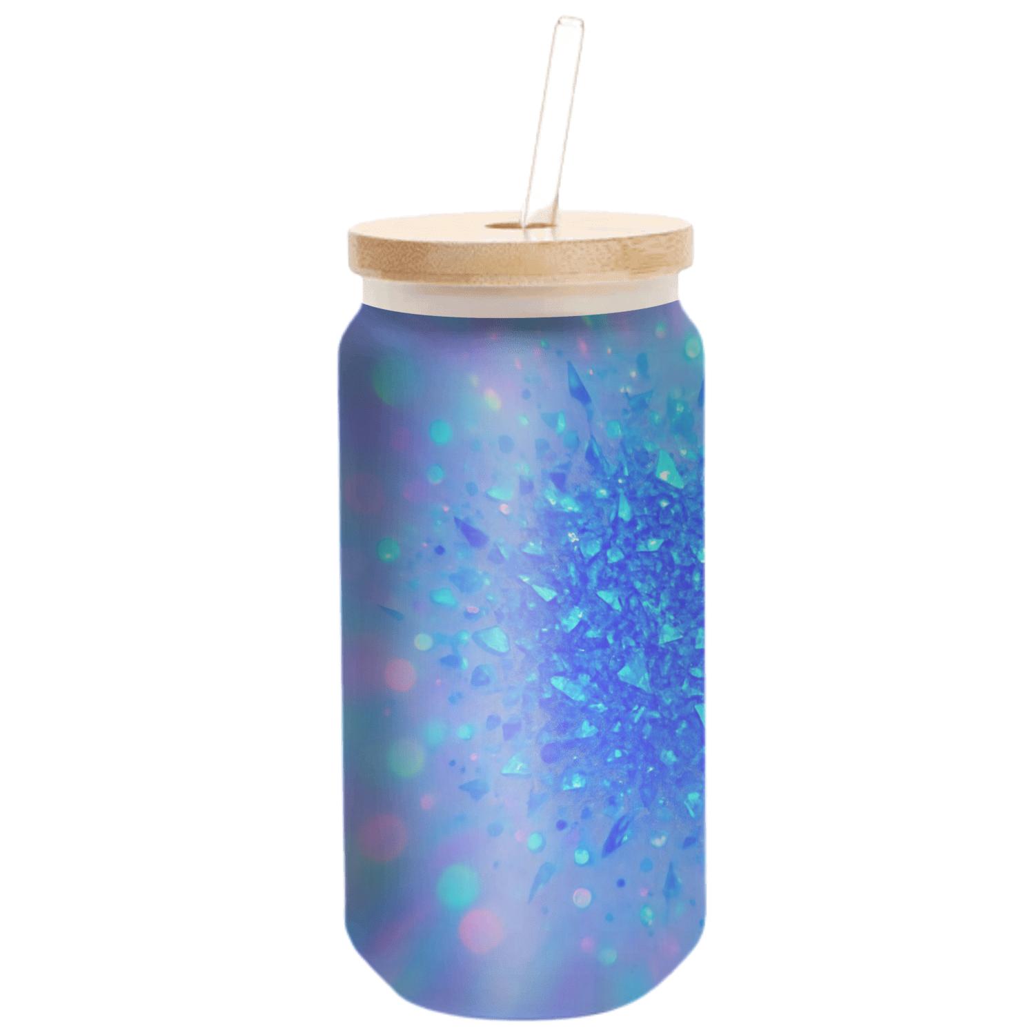 Electric Sapphire Prism Confetti Glow artisan blown glass drinkware