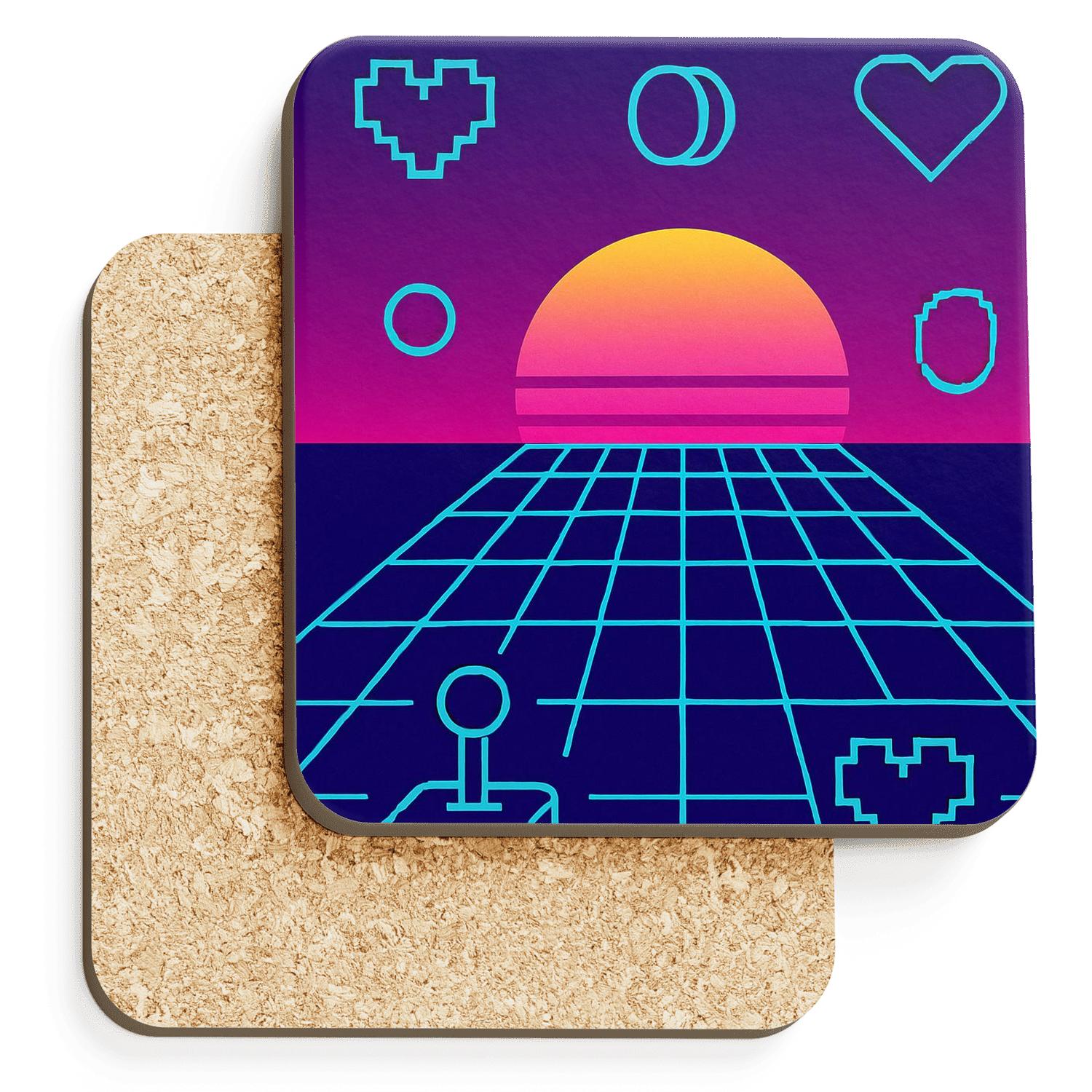 Arcade Horizon Grid cork coaster sets