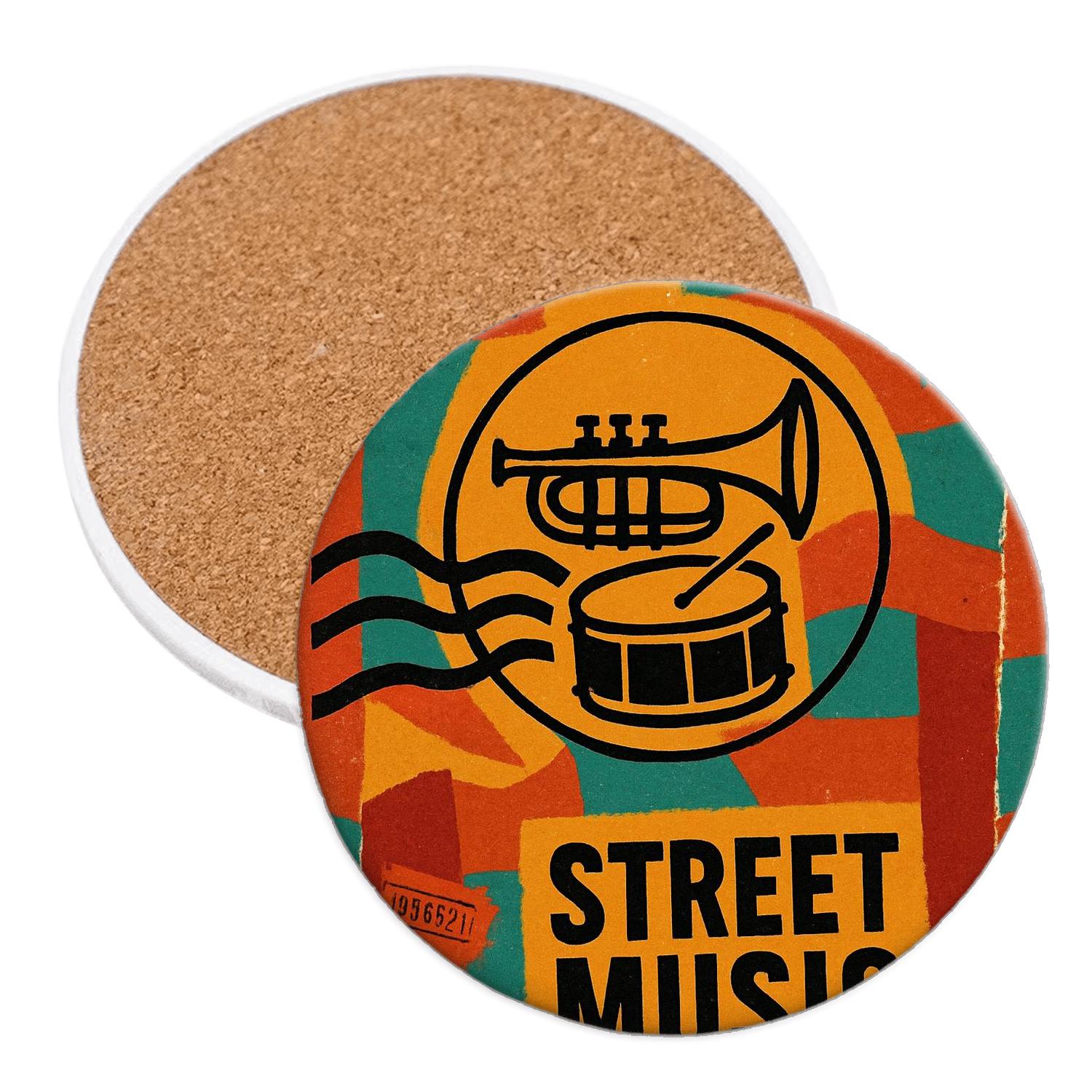 Brass Band Block Party Collage stone coaster collections