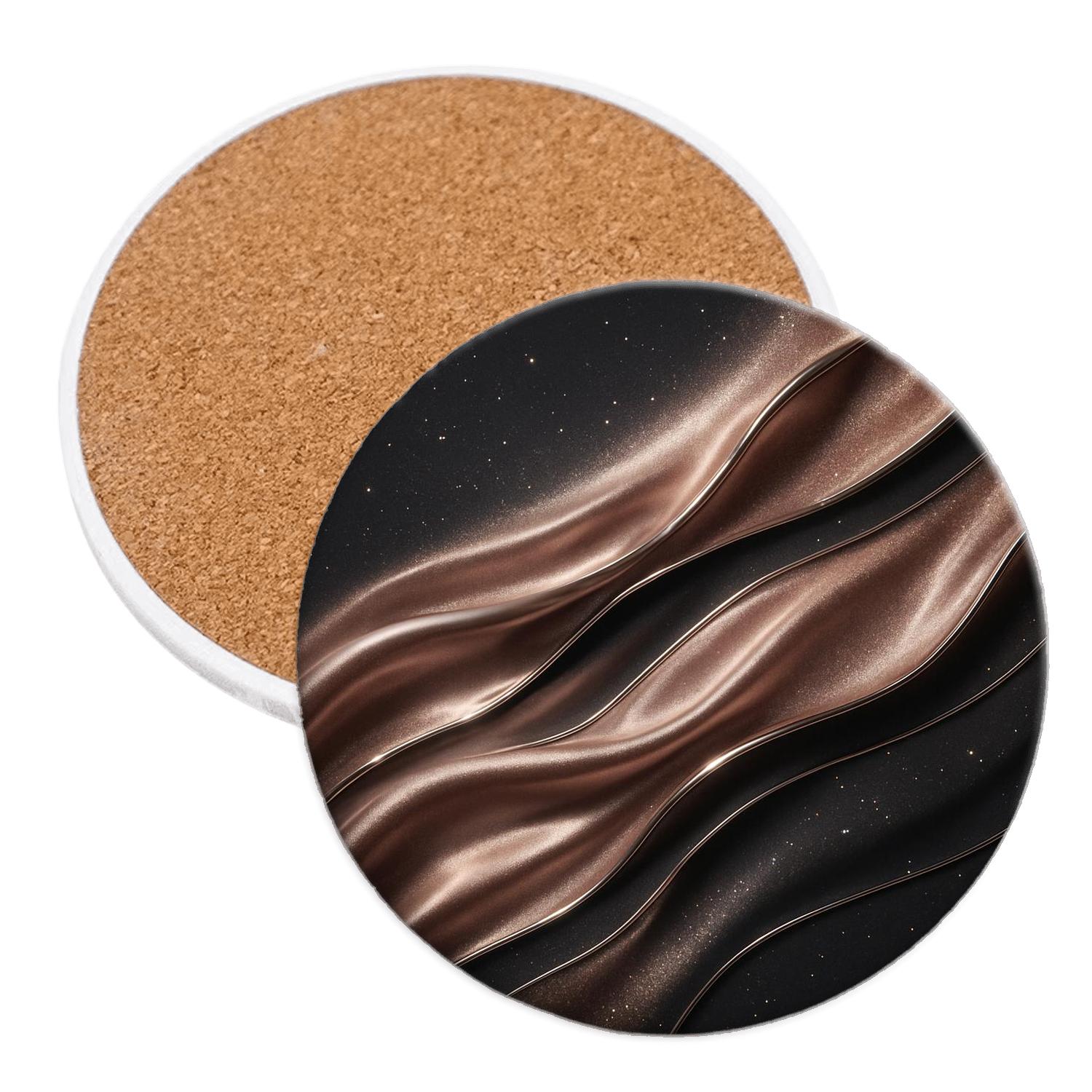 Rose Gold Glitter Runway Ripples elegant tabletop coasters
